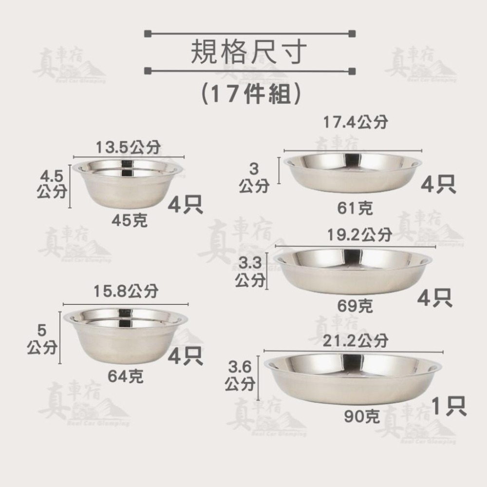 露營CLS營餐盤餐具17件/【快速出貨！/贈民族風收納袋】戶外便攜炊具 餐具 加厚款 不鏽鋼 食物盤 餐盤 露營 野餐-細節圖4