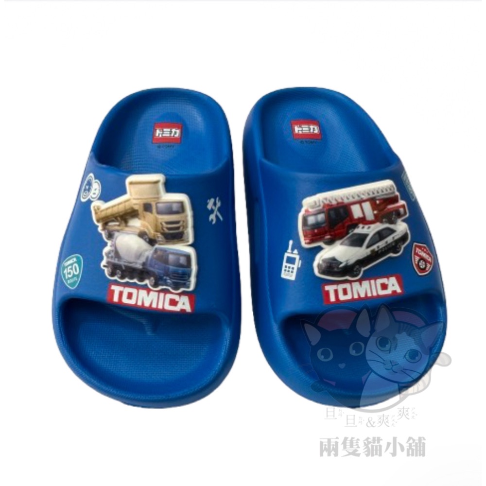 多美拖鞋 警車 消防車 水泥車 輕量 防水 兒童 男童 台灣製 麻糬拖鞋 柔軟 舒適-細節圖2