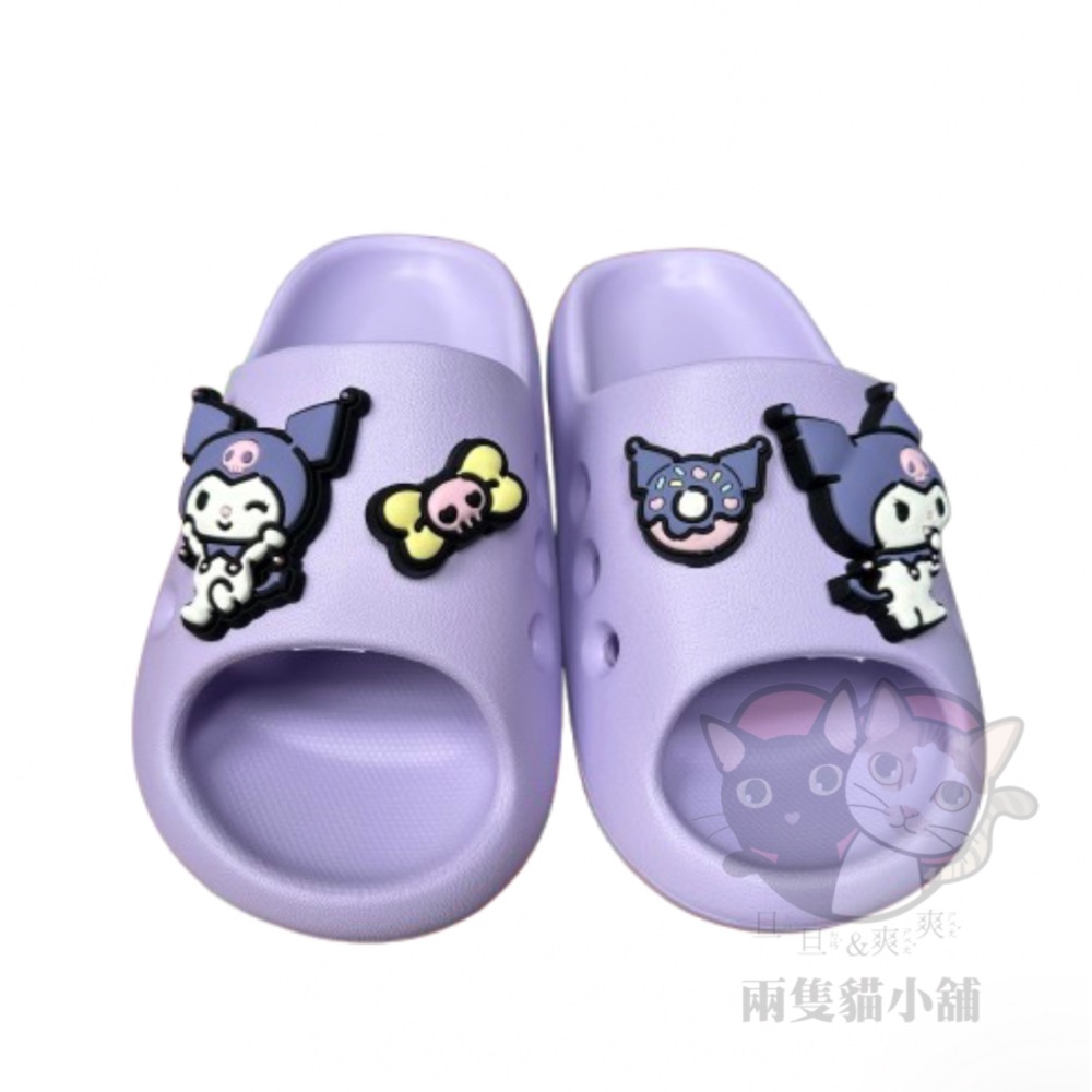 酷洛米拖鞋 三麗鷗 輕量 麻糬拖鞋 女童 可愛 足弓支撐 舒適 kuromi 休閒-細節圖2