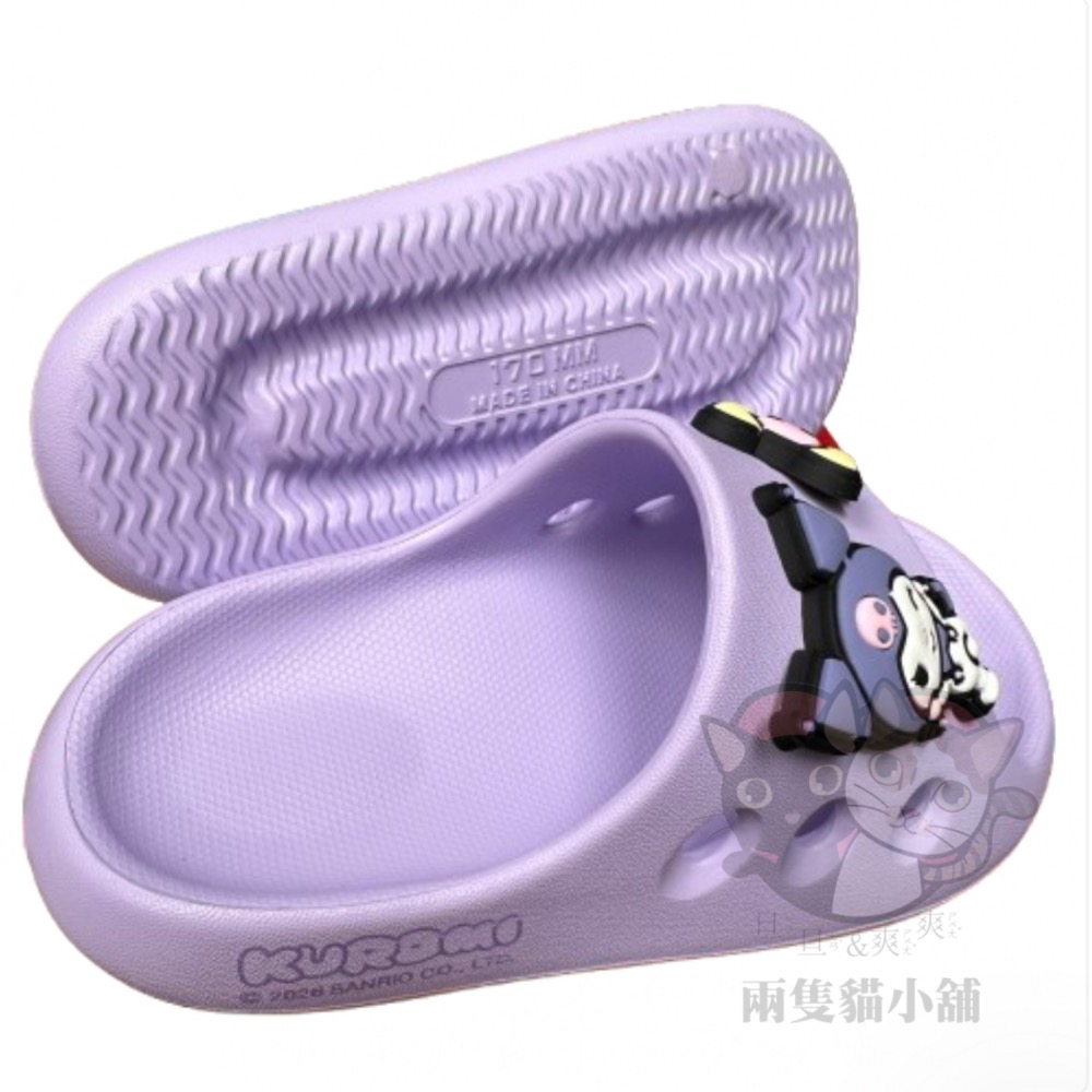 酷洛米拖鞋 三麗鷗 輕量 麻糬拖鞋 女童 可愛 足弓支撐 舒適 kuromi 休閒-細節圖3