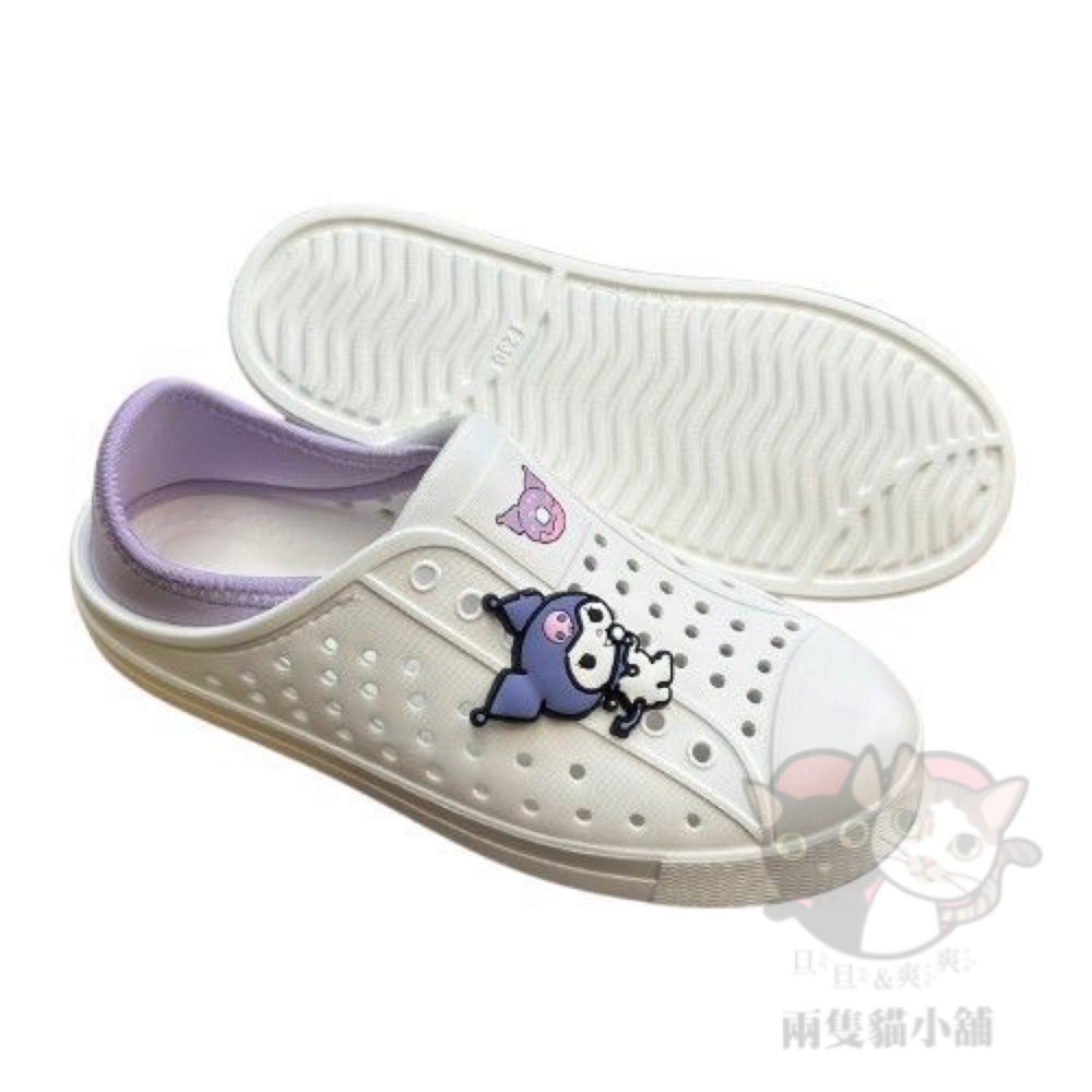 酷洛米休閒鞋 洞洞鞋 防水 輕量 百搭 懶人鞋 Sanrio 大人 Kuromi 小白鞋 庫洛米-細節圖4