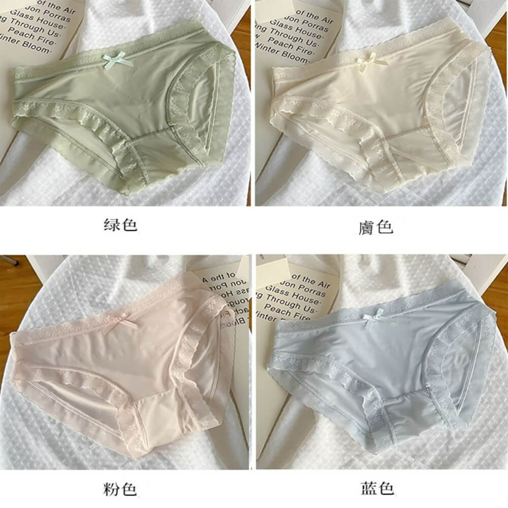 蕾絲超薄裸感冰絲面膜褲M~XL 冰絲內褲涼感性感-細節圖3