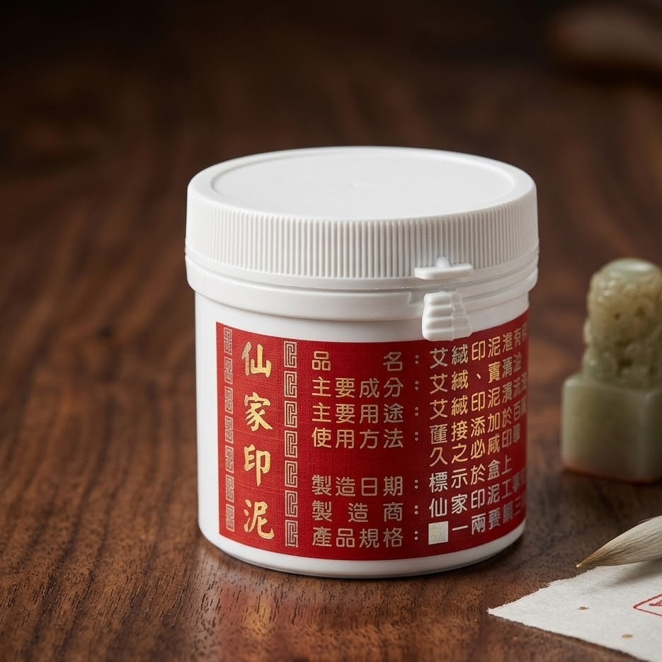 開發票 仙家 艾絨印泥補充罐 朱肉印泥專用 仙家印泥散裝補充罐-細節圖2
