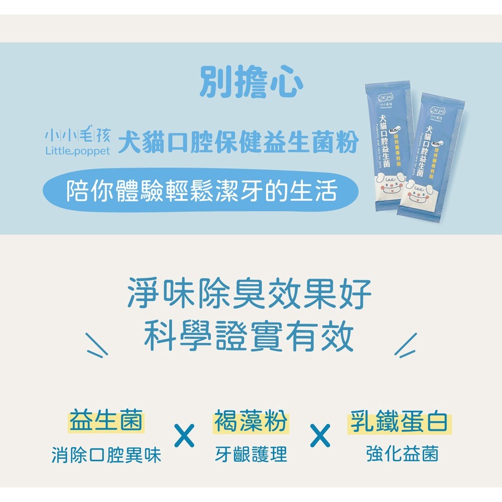 犬貓口腔保健益生菌粉 小小毛孩 寵物口腔益生菌 狗 貓 潔牙 口腔 保健食品 刷牙 潔牙粉 口益適 寵物保健品-細節圖4