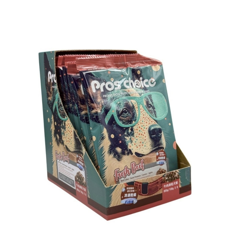 【博士巧思】凍乾犬食 800g(鹿肉/牛肉) 狗飼料 包裝：800g(100g*8)【分成8小包】-細節圖2