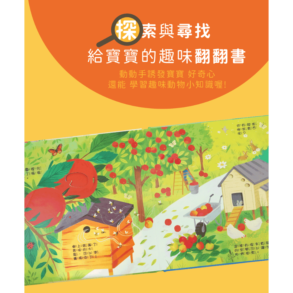 情境翻翻書系列-在花園 (洞洞書+翻翻書+全圖文點讀+中英點讀)-細節圖4