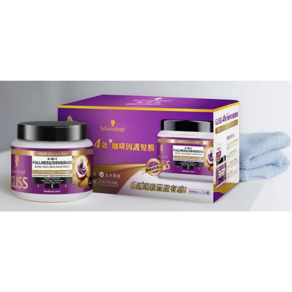 (好市多代購）施華蔻 GLISS 4效咖啡因護髮膜400毫升X2入-細節圖2