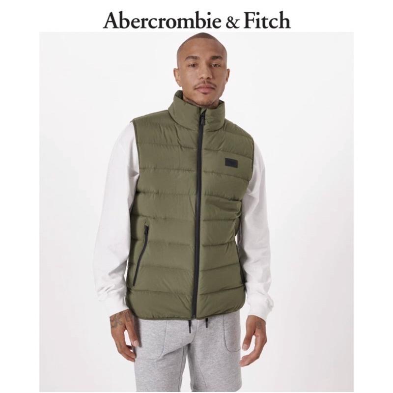 全新正品 A&F 保暖羽絨夾克背心  AF輕盈高彈性羽絨背心 外套 男版軍綠色-細節圖2