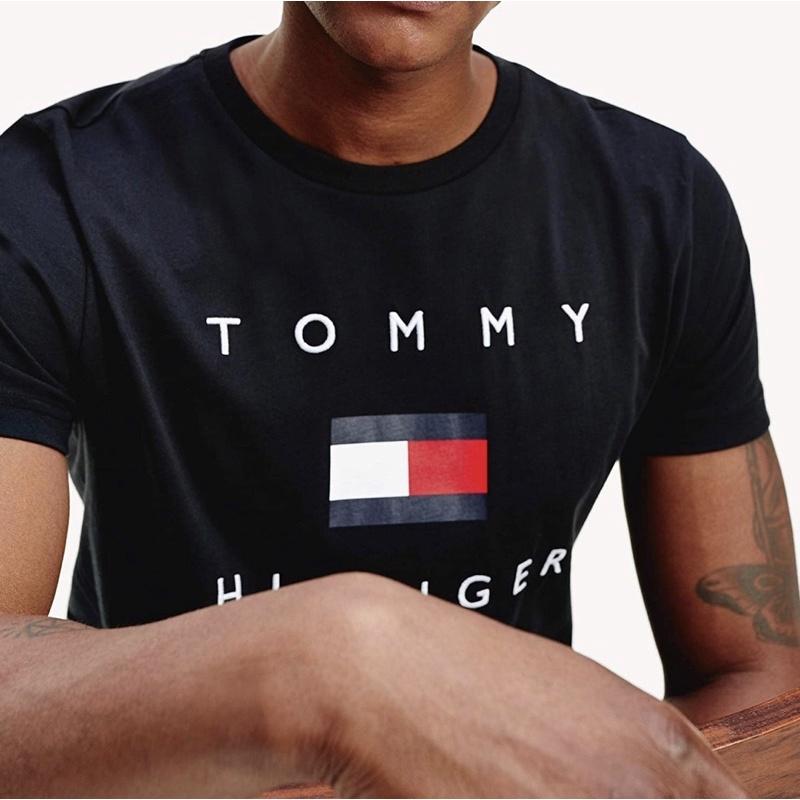 全新正品 Tommy Hilfiger 基本款經典標誌短T 男版短袖上衣 潮T 黑色M號-細節圖2