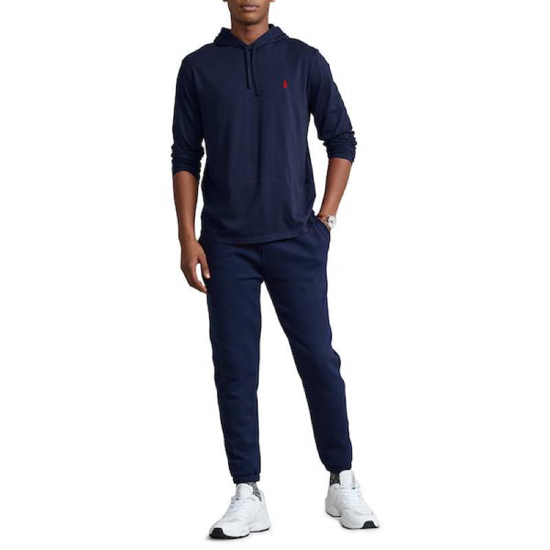 全新正品 Polo Ralph Lauren經典logo長袖帽T 素色連帽T恤 大學T 男版 非青年版 海軍藍XL-細節圖3