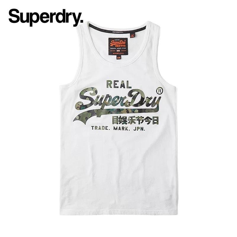 全新正品 Superdry極度乾燥 迷彩印花白色背心 男版經典迷彩背心 M號-細節圖2