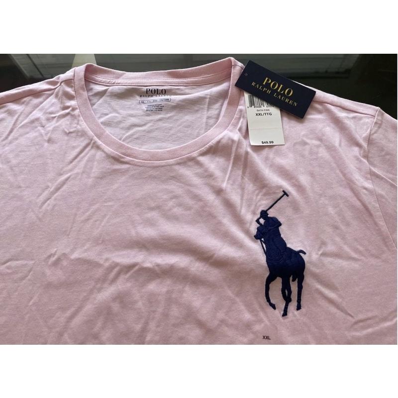 全新正品 Polo Ralph Lauren 經典大馬標誌短袖T恤 Big Pony粉紅色短T 男版XXL 非青年版-細節圖3