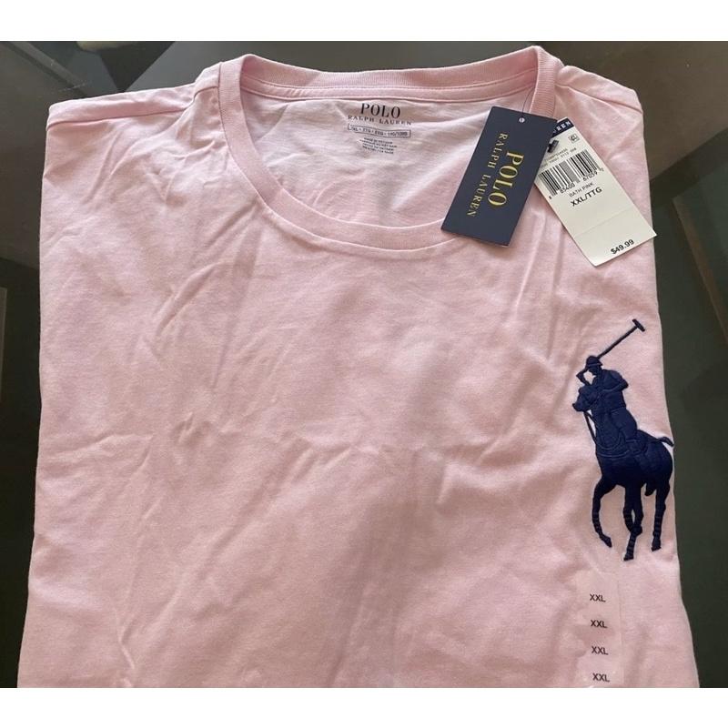 全新正品 Polo Ralph Lauren 經典大馬標誌短袖T恤 Big Pony粉紅色短T 男版XXL 非青年版-細節圖4