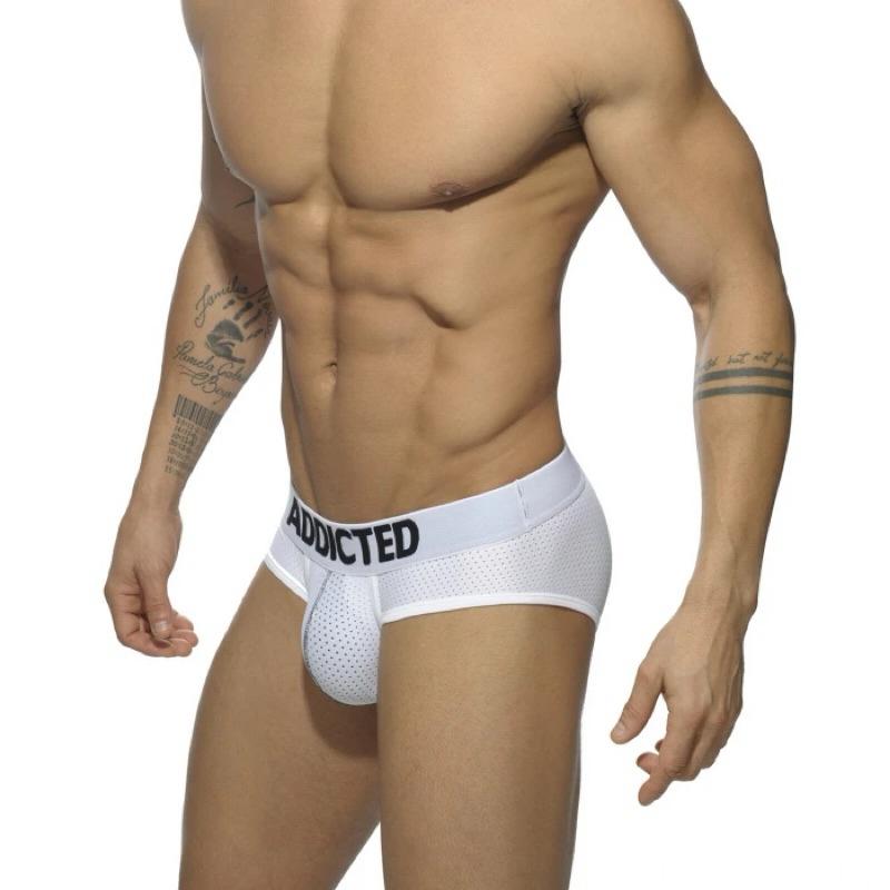 【ADDICTED 】三件組基本款網眼運動三角褲 AD運動風囊袋性感內褲-AD475P-細節圖2