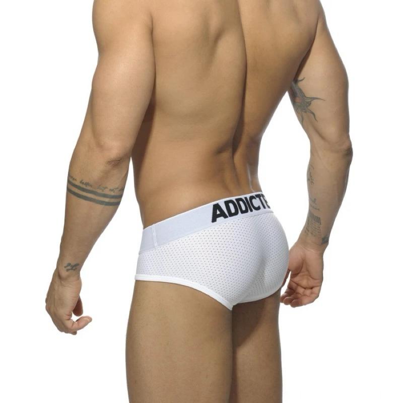 【ADDICTED 】三件組基本款網眼運動三角褲 AD運動風囊袋性感內褲-AD475P-細節圖3
