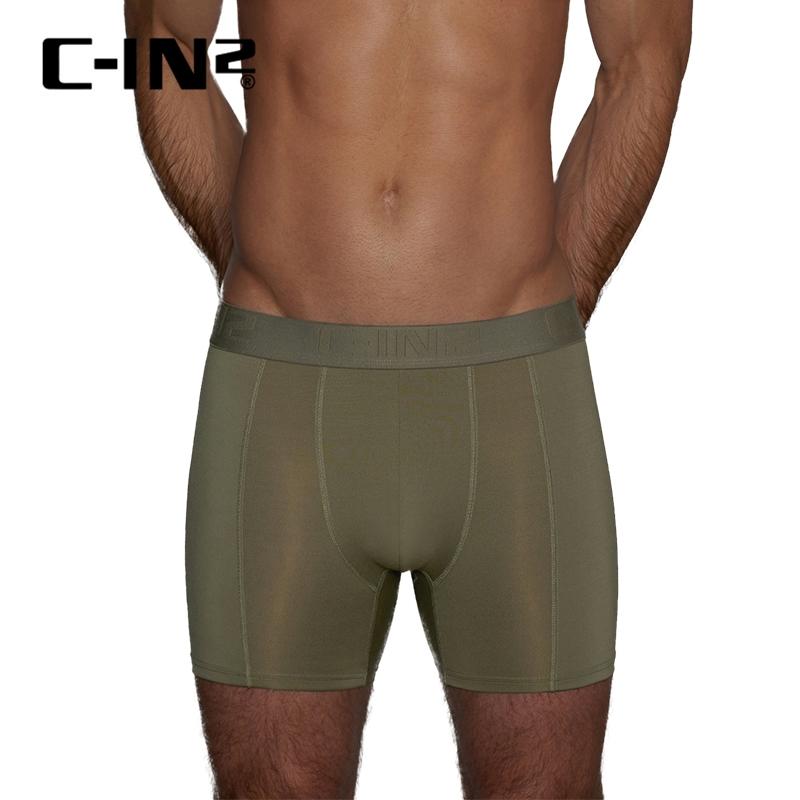 C-IN2 時尚極簡網狀四向彈性長版四角褲 CIN2運動素色網眼長腿平口內褲 莫蘭迪色平角褲 C5934-細節圖6