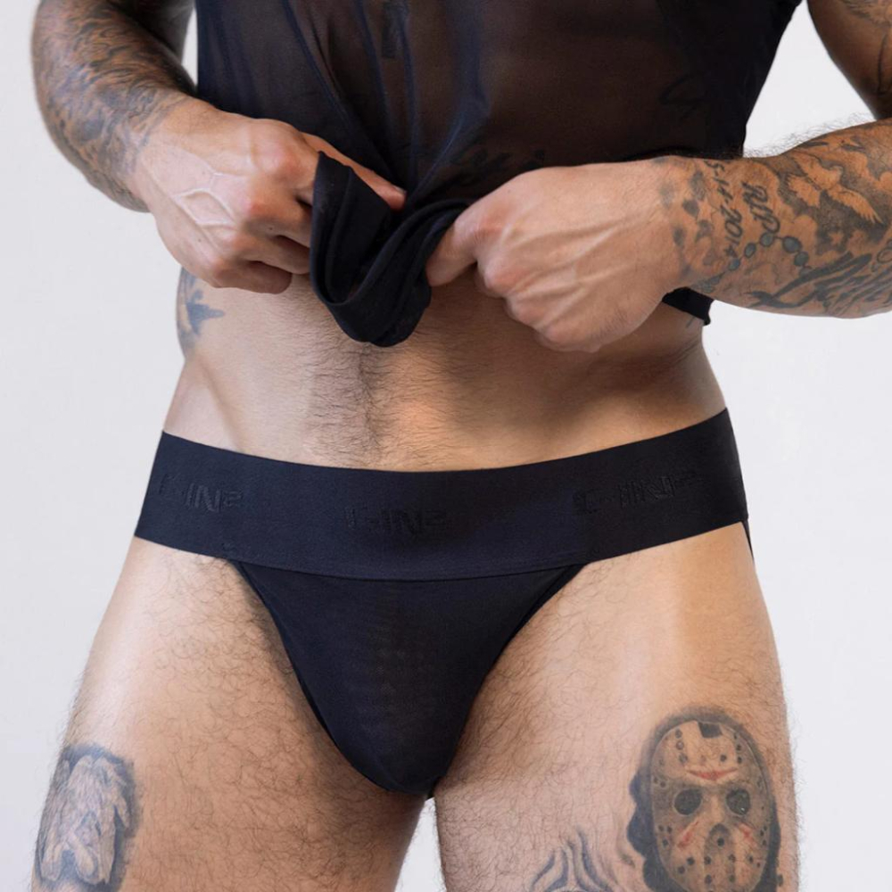 C-IN2 透視感Sheer Jock 透網低腰後空三角內褲 CIN2裸露感低腰後空三角褲 野裸 透明內褲 5725-細節圖5