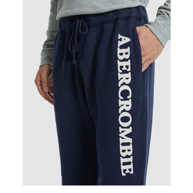 全新正品A&F經典標誌保暖抓絨彈性棉褲 麋鹿AF logo休閒健身運動褲  男士長褲潮褲-細節圖5