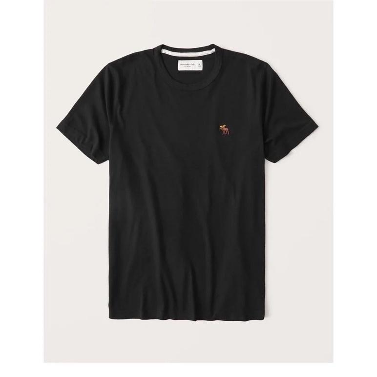 全新正品 A&F 經典刺繡標誌圓領短T AF麋鹿Logo彈性短袖上衣 T shirt T恤男士 白色-細節圖3