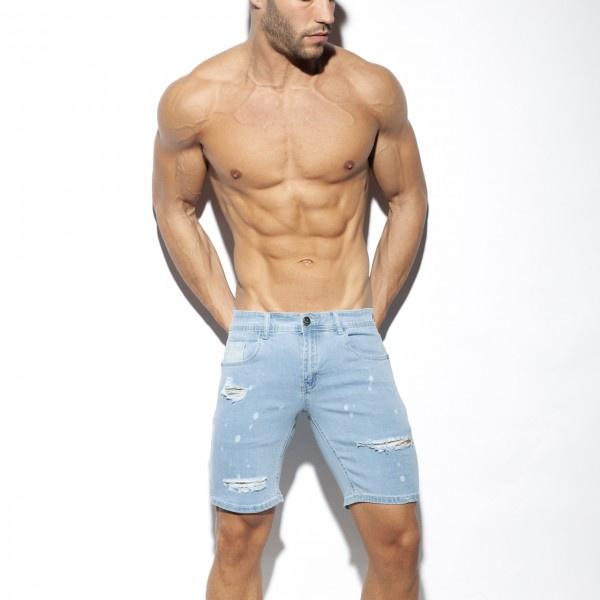 【ES Collection】經典刷色牛仔短褲 ES復古破壞設計低腰運動休閒短褲- ESJ044-細節圖4