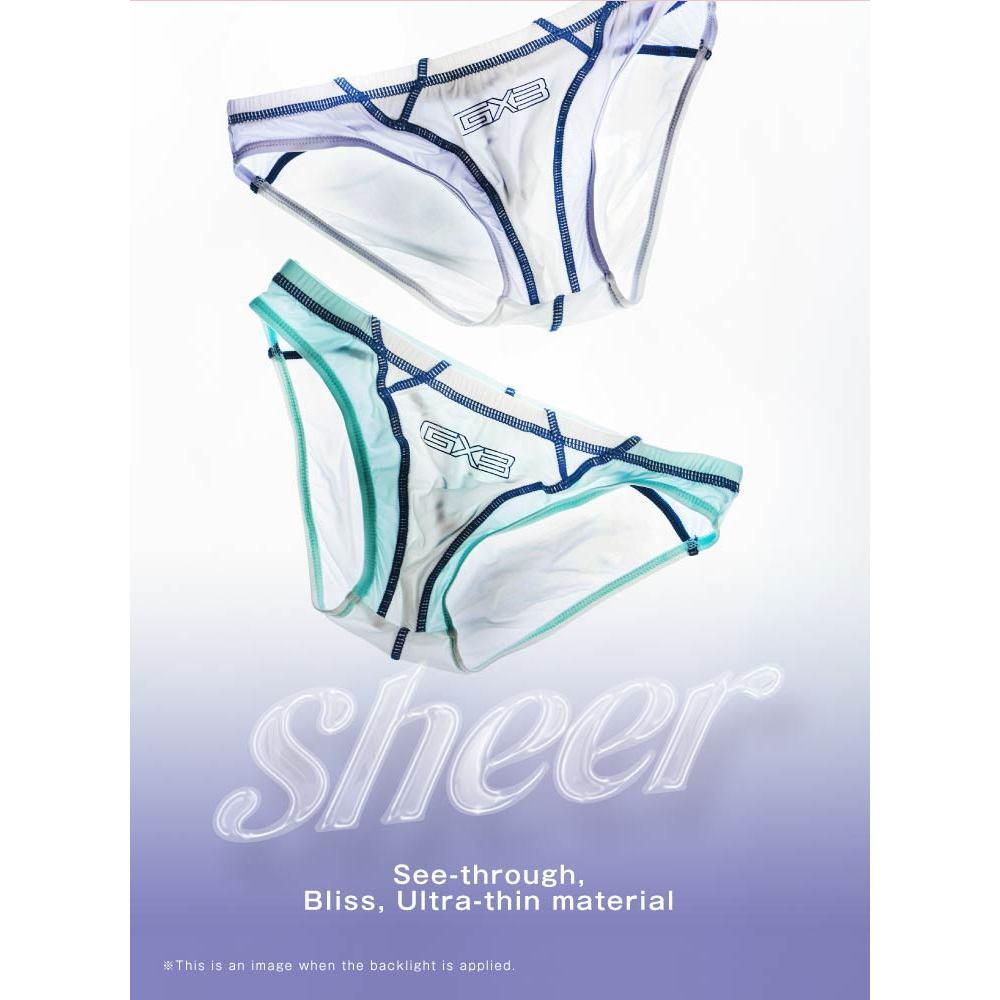 日本 GX3 SPLASH SHEER 透感泳褲風莫蘭迪色比基尼三角褲  U凸衝浪運動透明內褲 裸感 K1755-細節圖3