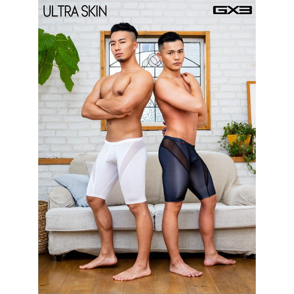 日本GX3 極致親膚長腿平口褲 透感長版運動四角內褲 低調色系內搭褲 素色競技摔角褲 1入 K1689-細節圖2