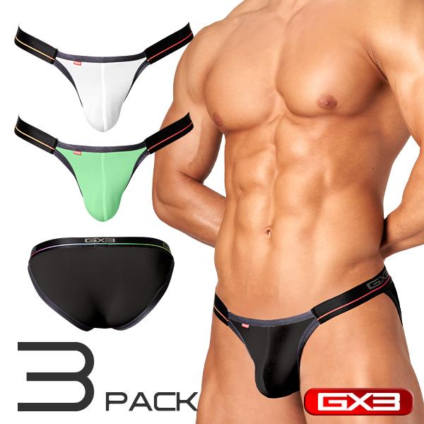 日本 GX3 ULTRA SKIN STRAP比基尼三角內褲 多彩親膚運動三角褲 3件組 K1688-細節圖2