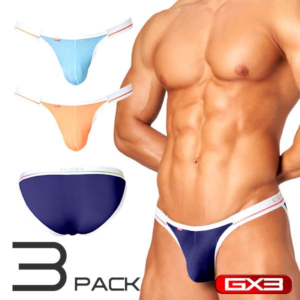 GX3 ULTRA SKIN WHITE STRAP 比基尼三角內褲 多彩親膚運動三角褲 3條裝 k1695-細節圖2