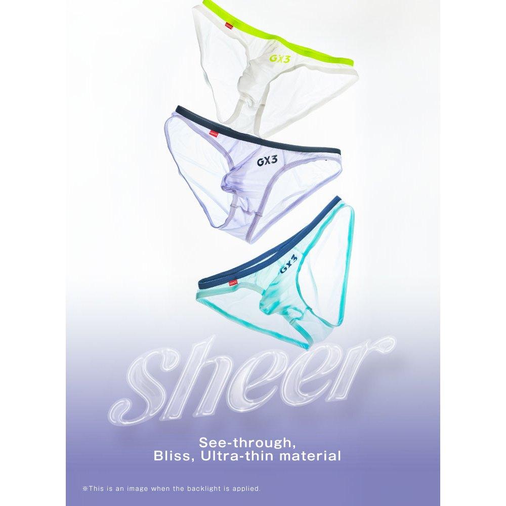 日本 GX3 SHEER 透感VOLUMEY比基尼三角褲 多彩莫蘭迪色運動透明內褲 3入 K1754-細節圖2