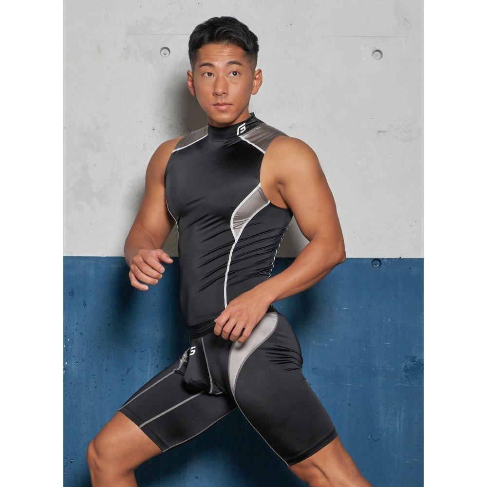 日本 GX3 WEAR-SHINE PLUS 運動坦克背心 亮澤絲滑健身無袖上衣 1條裝 K2308-細節圖5