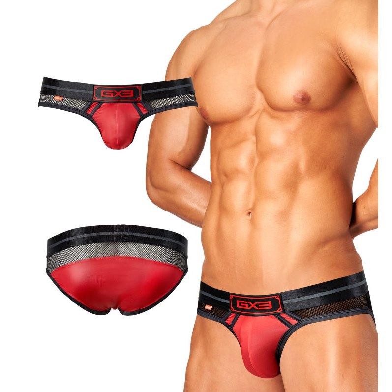 日本GX3 光澤觸感DX 透感網眼運動三角內褲 附臂環 拚色透氣網狀三角褲 派對必備 2入 K1764-細節圖7