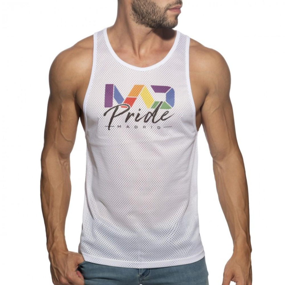 ADDICTED MAD PRIDE 網狀運動背心 AD健身網眼坦克背心 彩虹的驕傲 螢光背心 PU455-細節圖4