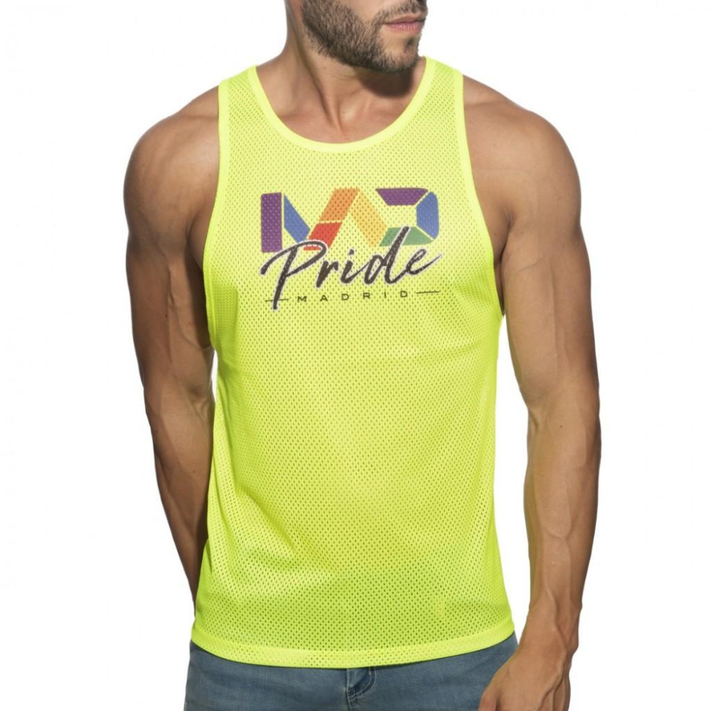 ADDICTED MAD PRIDE 網狀運動背心 AD健身網眼坦克背心 彩虹的驕傲 螢光背心 PU455-細節圖5
