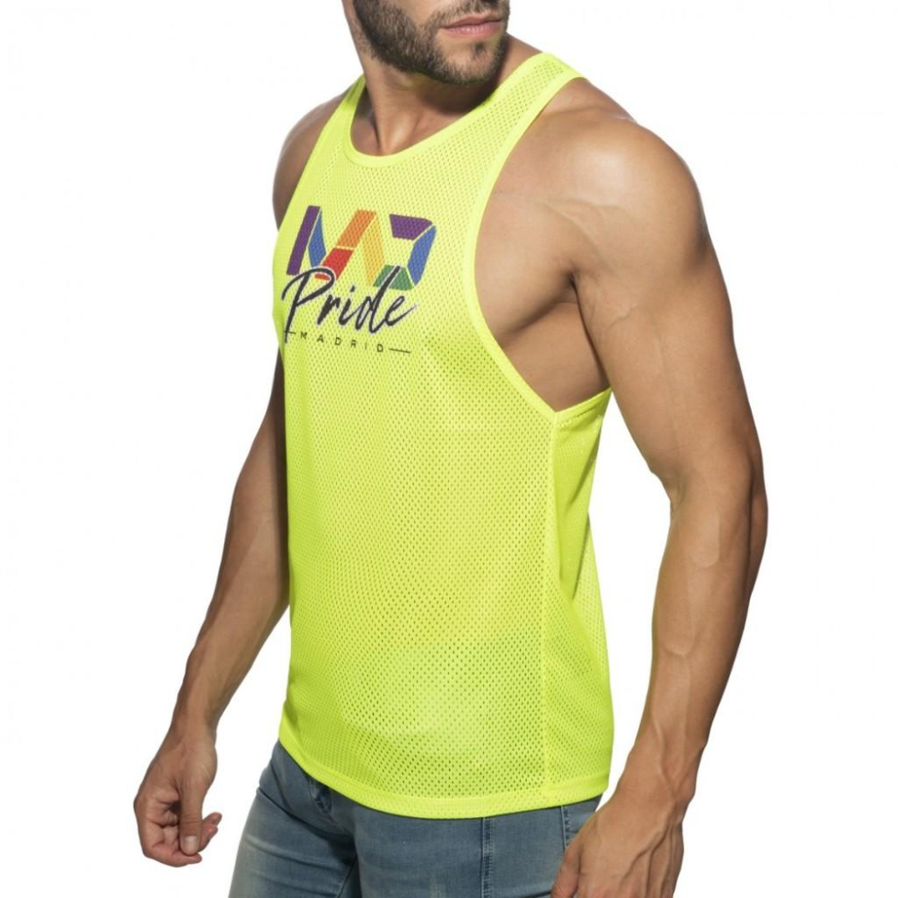 ADDICTED MAD PRIDE 網狀運動背心 AD健身網眼坦克背心 彩虹的驕傲 螢光背心 PU455-細節圖6