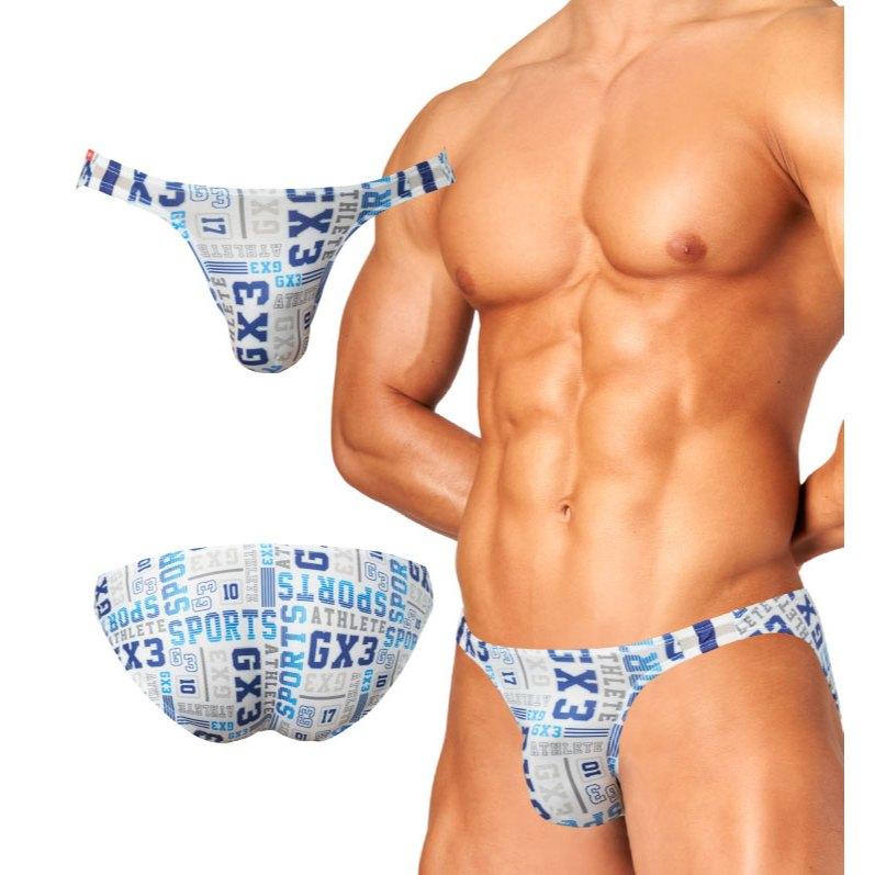 日本GX3 光澤運動V字修身比基尼三角褲 亮澤滿版LOGO內褲 2入 K2254-細節圖6