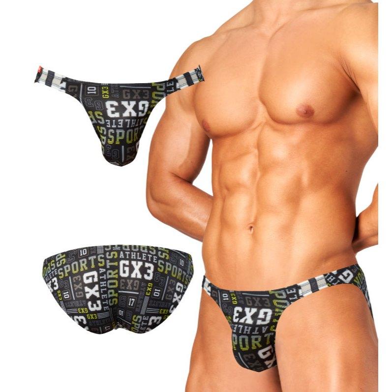 日本GX3 光澤運動V字修身比基尼三角褲 亮澤滿版LOGO內褲 2入 K2254-細節圖7