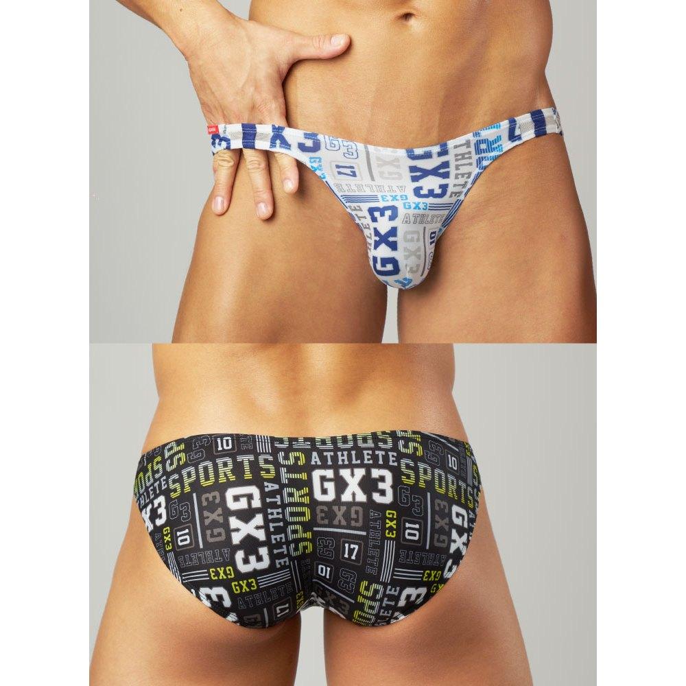 日本GX3 光澤運動V字修身比基尼三角褲 亮澤滿版LOGO內褲 2入 K2254-細節圖8