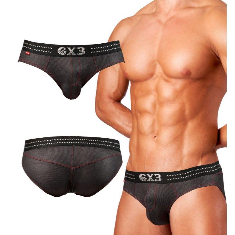 日本 GX3 牛仔褲風格三角褲 牛仔布料風內褲 運動內著 2條裝 k2284-細節圖6