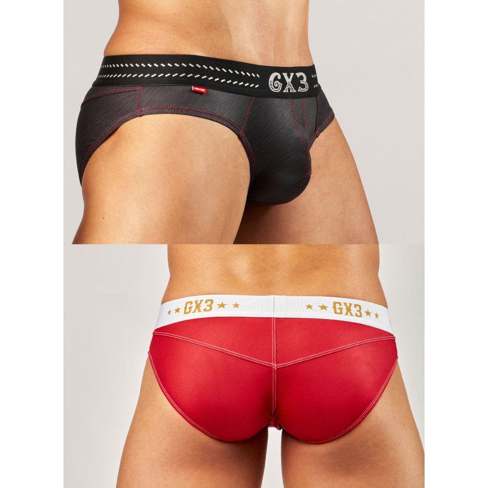 日本 GX3 牛仔褲風格三角褲 牛仔布料風內褲 運動內著 2條裝 k2284-細節圖8