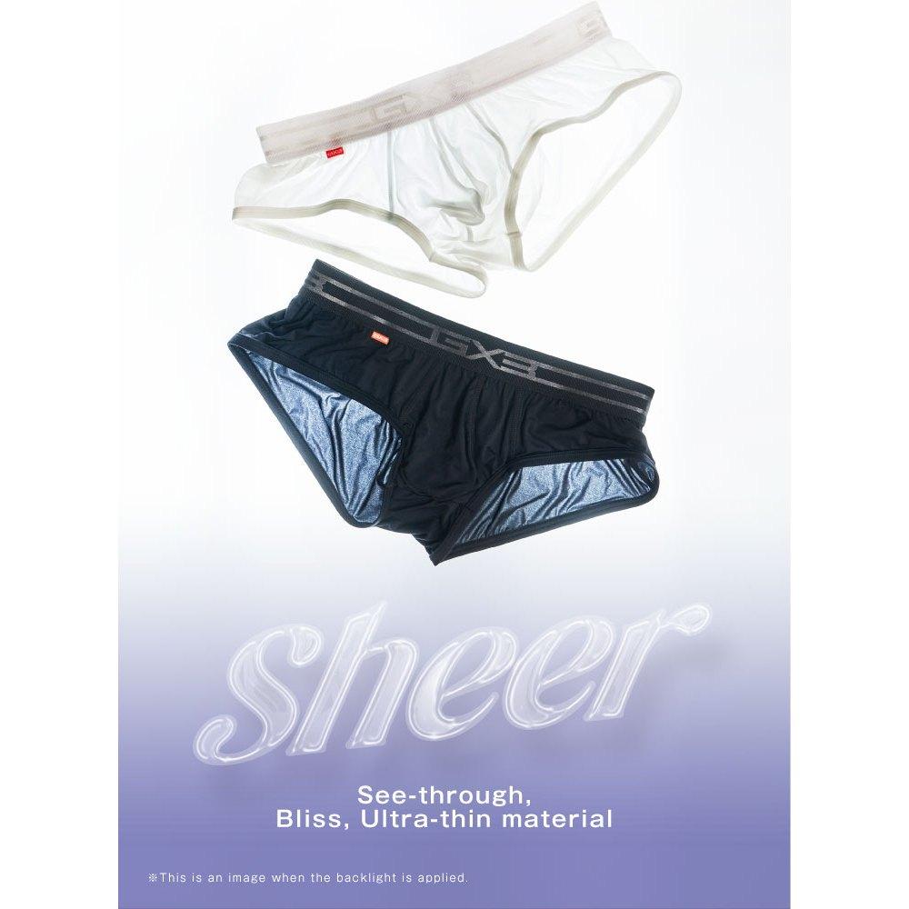 日本 GX3 SHEER 透感U凸黑白四角褲 經典LOGO運動透明內褲 光澤腰帶平角褲 2入 K1740-細節圖2