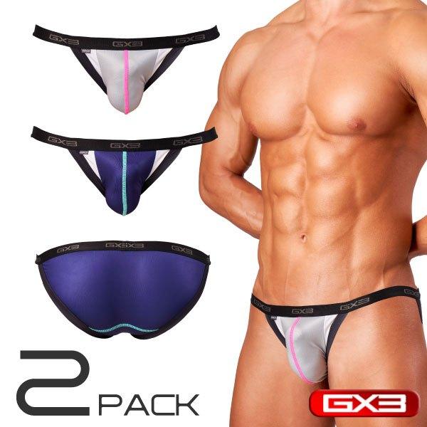 日本GX3 光澤霓虹多彩比基尼三角褲 金屬亮澤感運動比基尼內褲 2入 K2216-細節圖2