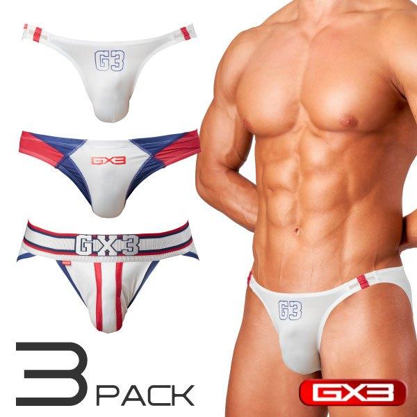 日本GX3 光澤運動泳褲風格比基尼三角褲 多彩撞色衝浪亮澤比基尼內褲 3條裝 K2257-細節圖8