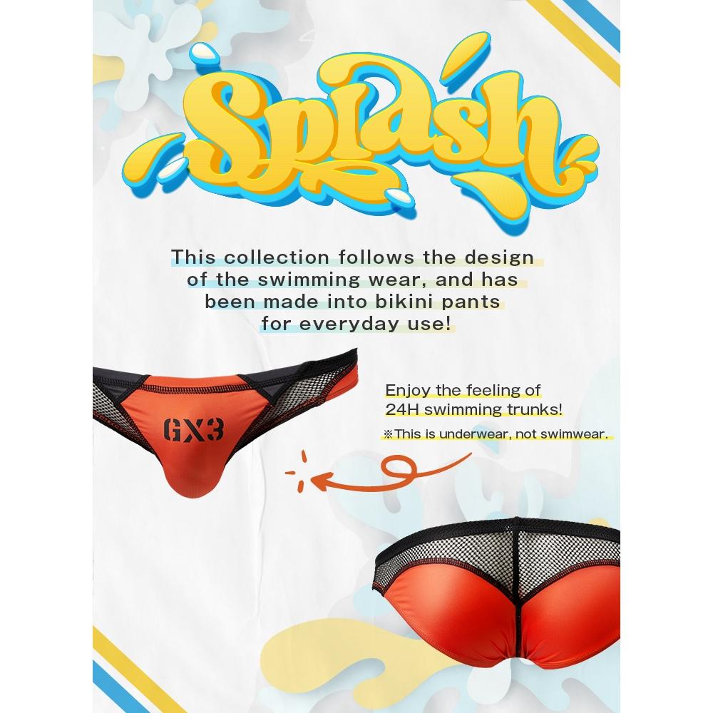 日本GX3 衝浪金屬光澤泳褲風網眼比基尼內褲 亮澤多彩運動網狀三角褲 2入 K1777-細節圖3