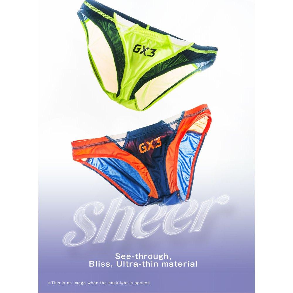 日本 GX3 SHEER 衝浪透感競速泳褲風比基尼三角褲 多彩運動透明內褲 2入 K1746-細節圖2