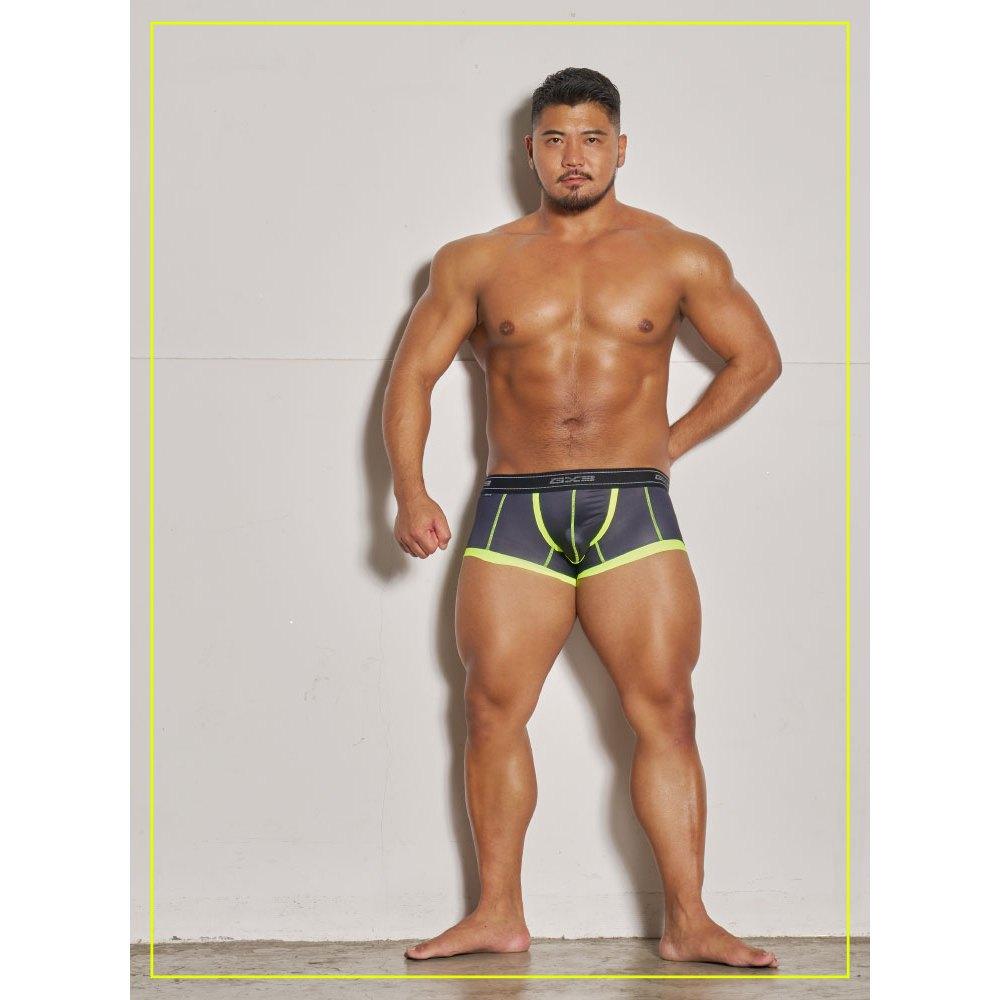 日本GX3 光澤霓虹黑色四角褲 亮澤感螢光運動平角內褲 4入 K2201-細節圖3