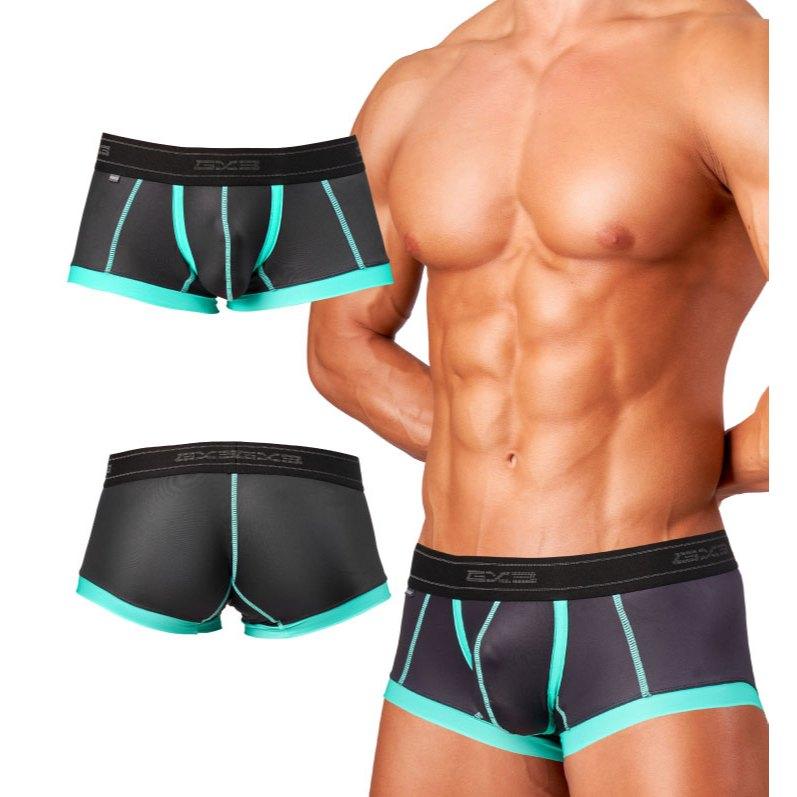 日本GX3 光澤霓虹黑色四角褲 亮澤感螢光運動平角內褲 4入 K2201-細節圖8