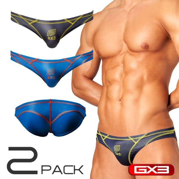 日本GX3 衝浪金屬光澤感泳褲風比基尼內褲 亮澤多彩運動三角褲 2入 K1778-細節圖2