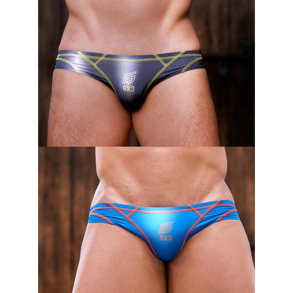 日本GX3 衝浪金屬光澤感泳褲風比基尼內褲 亮澤多彩運動三角褲 2入 K1778-細節圖6