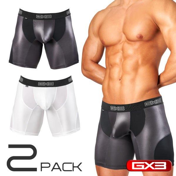 日本GX3 FUSION 長版四角內褲 長腿平口褲 輕薄透明內褲 超薄透視 內搭褲 競技摔角褲 2入 K2011-細節圖2