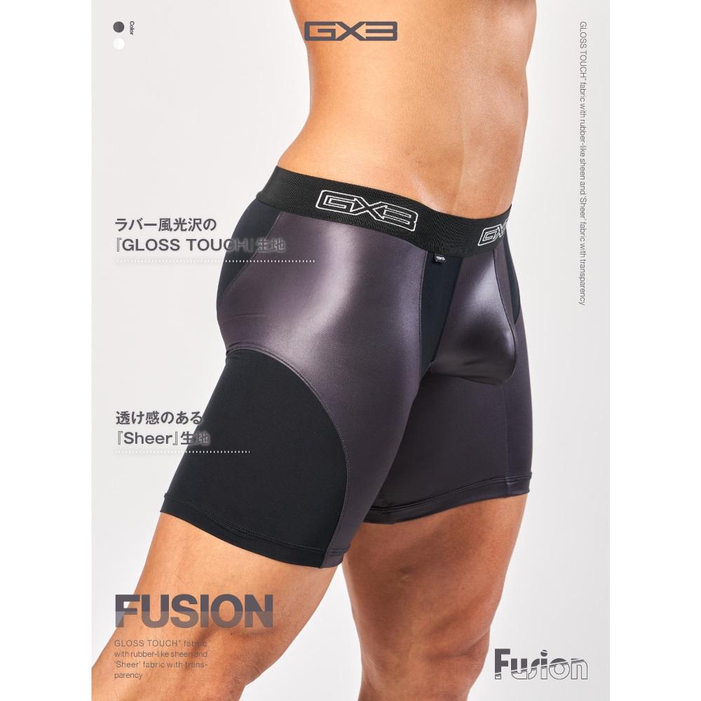 日本GX3 FUSION 長版四角內褲 長腿平口褲 輕薄透明內褲 超薄透視 內搭褲 競技摔角褲 2入 K2011-細節圖4